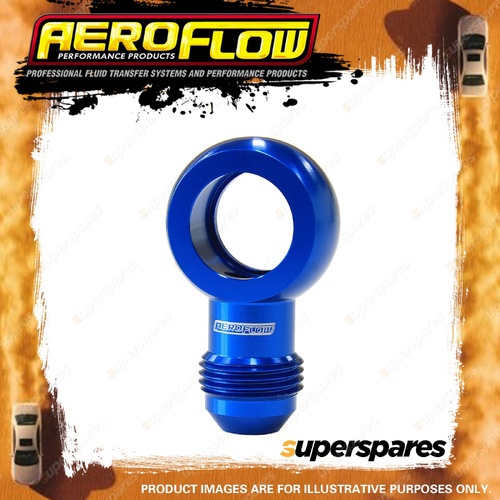 Aeroflow Brand Alloy An Banjos 18mm to -8 Blue Finish Hose Fitting