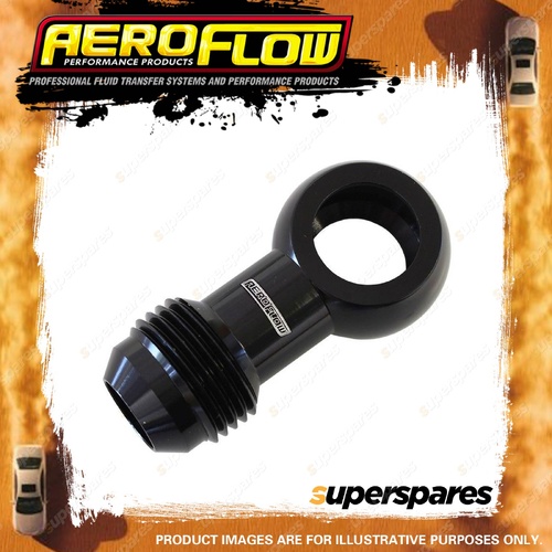 Aeroflow Brand Alloy An Banjos 18mm to -10 Black Finish Hose Fitting