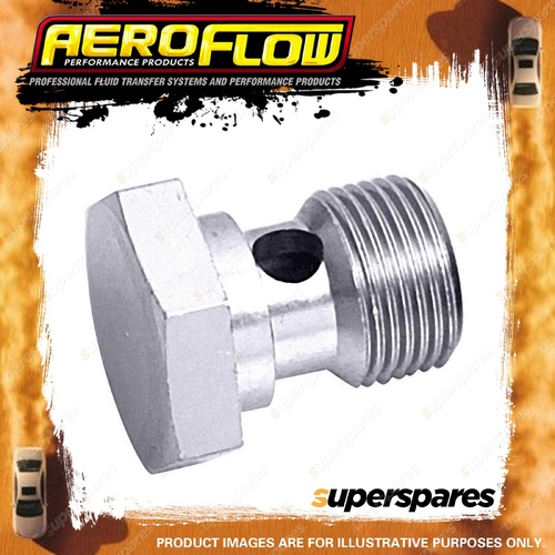 Aeroflow Brand Alloy Banjo Bolt 1/2" - 20 UNF Silver Finish Hose Fitting