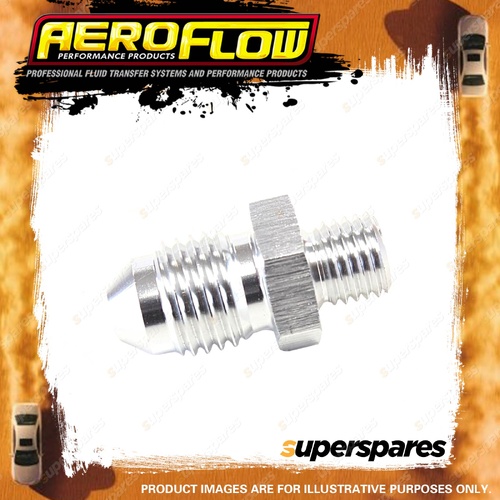 Aeroflow Metric To Male Flare Adapter M8 x 1.0mm to -4 Silver Finish