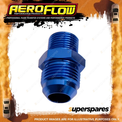 Aeroflow Metric To Male Flare Adapter M12 x 1.25mm to -8 Blue Finish