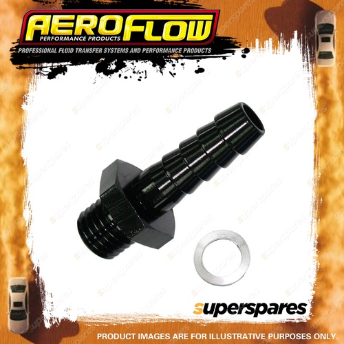 Aeroflow Metric To Barb Adapter M12 x 1.5mm to 5/16" Black Finish