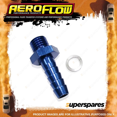 Aeroflow Metric To Barb Adapter Fitting M12 x 1.5mm to 3/8" Blue Finish