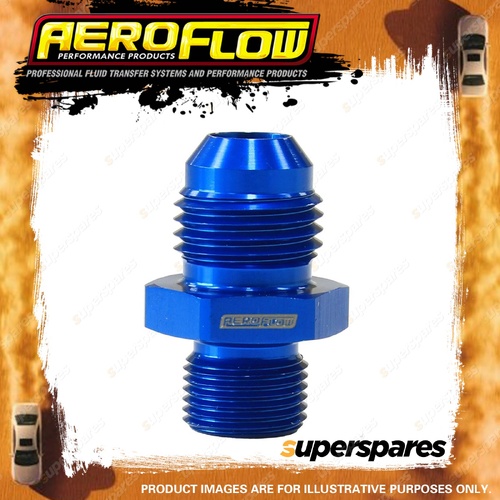 Aeroflow Metric To Male Flare Adapter M12 x 1.0mm to -6 Blue Finish