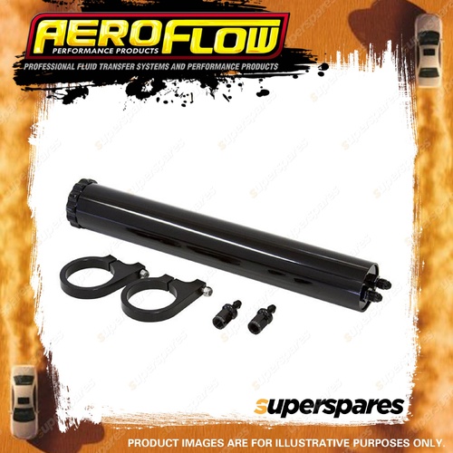 Aeroflow Radiator Overflow Tank + 3/8" Barb Fittings And Mount Black