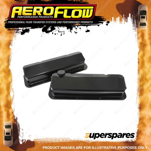 Aeroflow Brand Fabricated Billet Valve Covers Black Finish for Ford AF77-5001BLK