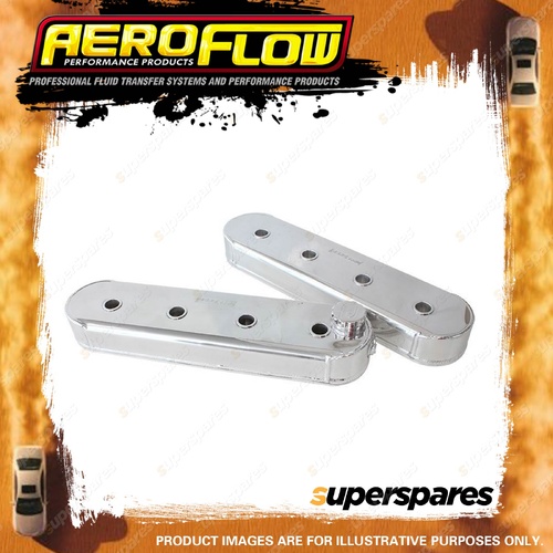 Aeroflow Fabricated Billet Valve Covers Polished Finish for Chevy Ls Series