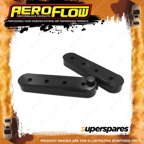 Aeroflow Fabricated Billet Valve Covers Black Finish for Chevy Ls Series