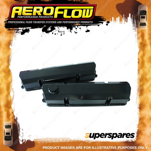 Aeroflow Fabricated Billet Valve Covers Black Finish for Holden V8 Early