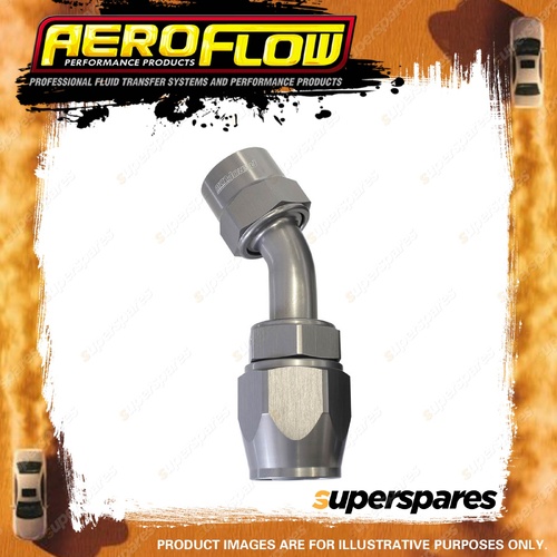 Aeroflow 45 Degree Kryptalon One Piece Full Flow Swivel Hose End Titanium -8 AN