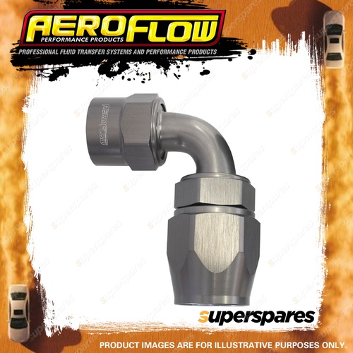 Aeroflow 90 Degree Kryptalon One Piece Full Flow Swivel Hose End Titanium -8 AN