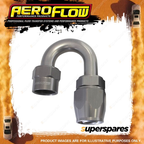 Aeroflow 180 Degree Kryptalon One Piece Full Flow Swivel Hose End Titanium -4AN