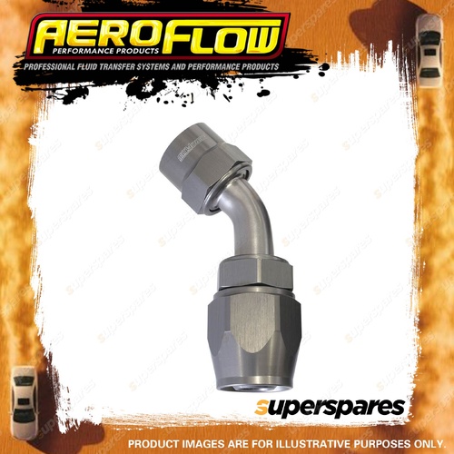 Aeroflow Kryptalon One Piece Full Flow Swivel Hose End 30 Degree Titanium -6 AN