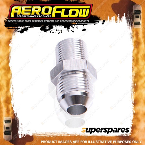 Aeroflow NPT To Straight Male Flare Adapter 1/16" To -3 Silver Finish