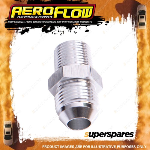 Aeroflow NPT To Straight Male Flare Adapter 1/4" To -3 Silver Finish