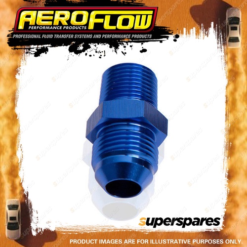 Aeroflow NPT To Straight Male Flare Adapter 1/2" To -3 Blue Finish