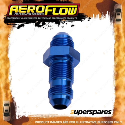 Aeroflow Brand Straight Bulkhead An -6 AN Blue Finish Hose Fitting