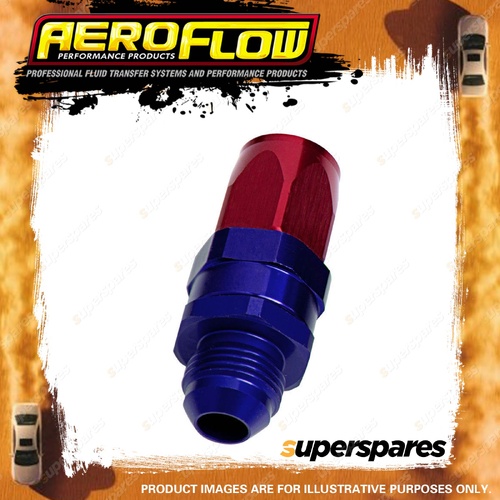 Aeroflow Straight Taper Forged Male Adapter Orb Hose End -6 to -6 AN Blue/Red