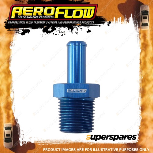 Aeroflow Male NPT To AN Barb Straight Adapter 3/8"To -6 Hose Blue Finish