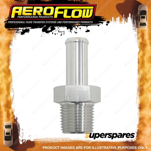 Aeroflow Male NPT To AN Barb Straight Adapter 3/8" To -8 Hose Silver Finish