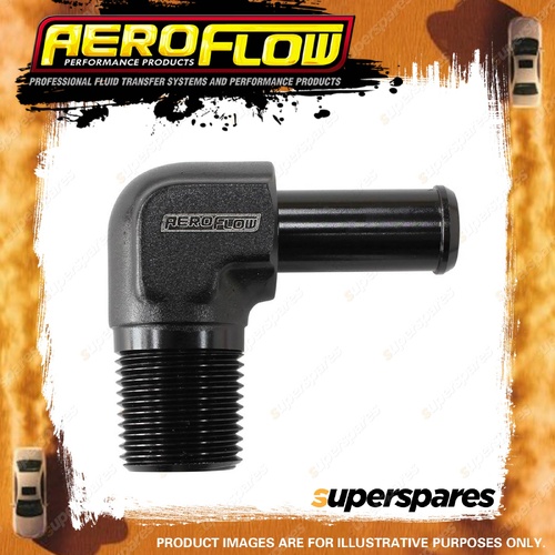 Aeroflow Male NPT To AN Barb 90 Degree Adapter 1/8"To -4AN Hose Black Finish