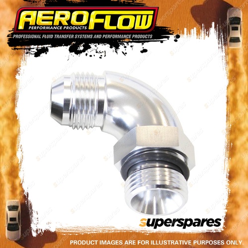 Aeroflow Orb To Male An Full Flow Adapters Silver 90 Degree ORB to AN -3 to -3