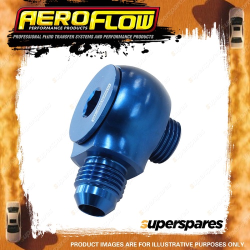 Aeroflow 90 Degree Low Profile -8 ORB To -6 AN Male Adapter Blue Finish