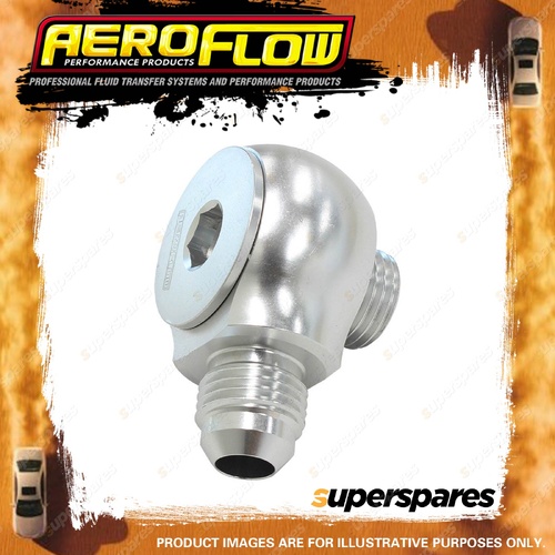 Aeroflow 90 Degree Low Profile -8 ORB To -6 AN Male Adapter Silver Finish