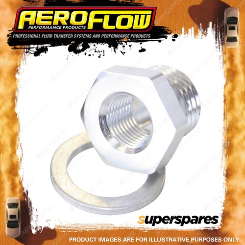 Aeroflow Metric Pipe Reducer M14 X To 1/8" Silver Finish Hose Fitting