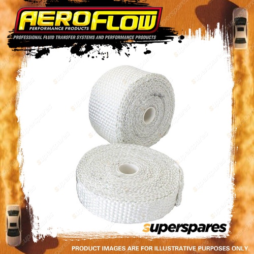 Aeroflow Exhaust Insulation Wrap 2" Wide 50Ft Length White Hose Fitting