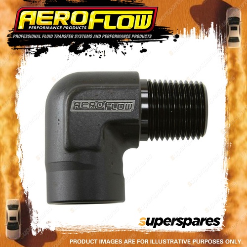 Aeroflow 90 Degree NPT Female To Male NPT Fitting 1/8" Black Finish