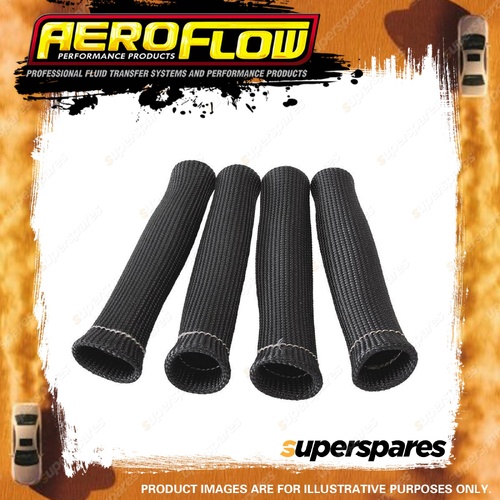 Aeroflow Spark Plug Boot Protector 150mm Withstand 500 Degree Black 4 Pack