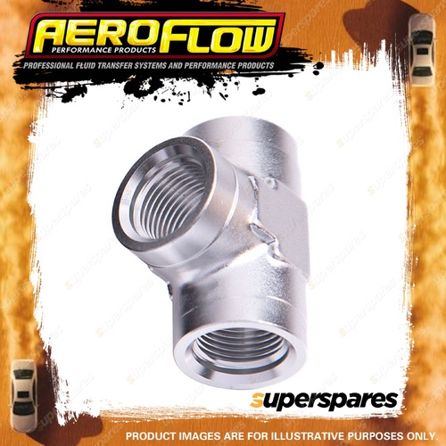 Aeroflow Brand NPT Female Pipe Tee 1/8" Silver Finish Finish Hose Fitting