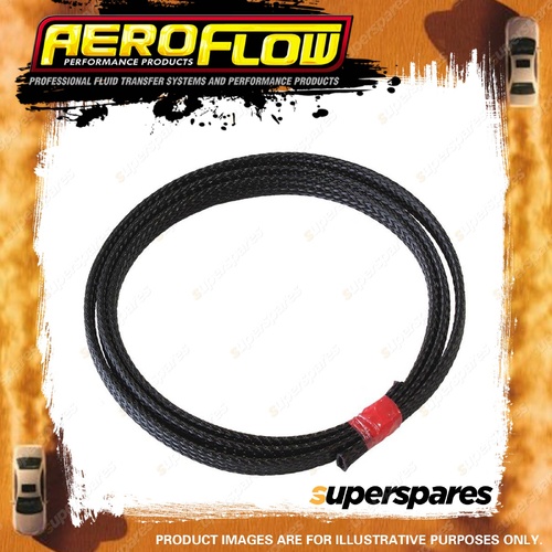 Aeroflow 1/4" 1 Meter Heat Flex Braid Black Tight Weave High Coverag