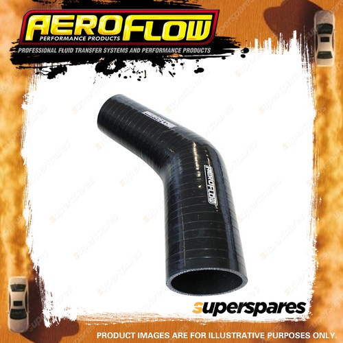 Aeroflow 45 Degree Silicone Hose Reducer/Expander 45-38mm 1-3/4"-1-1/2" ID Black