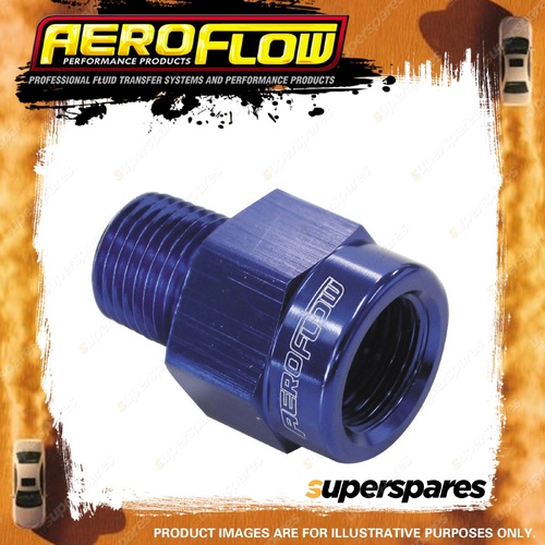 Aeroflow Bsp Male To NPT Female Adapter Fitting 1/8" To 1/8" Blue Finish