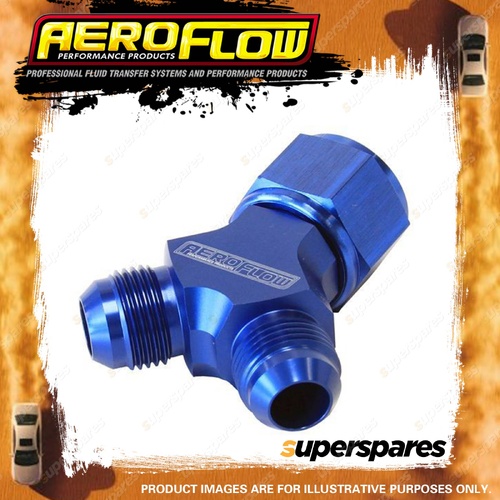 Aeroflow Y-Block Female Swivel 1 X -12AN Inlet To 2 X -10 AN Outlets Blue