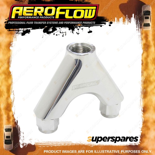 Aeroflow Brand Billet Y-Piece 2X -8An Female To 1X -10Orb Polished