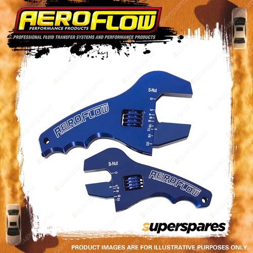 Aeroflow Adjustable Grip AN Wrench Kit 3-1/2" And 4-1/2" Handle Blue Finish