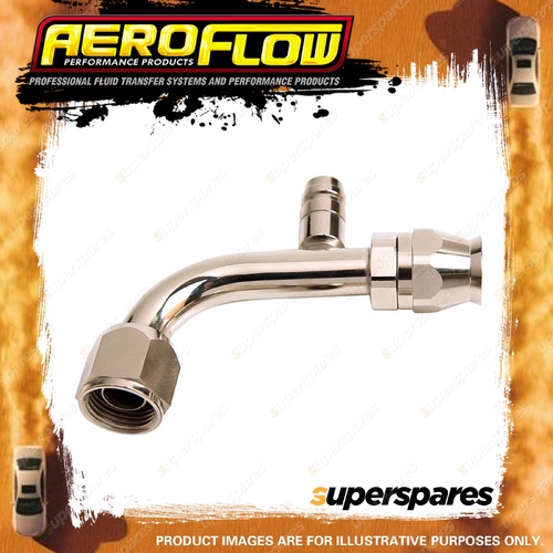 Aeroflow Brand 90 Degree With Charge Port A/C Fitting -8 AN Hose Adaptor