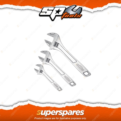 888 Series 3Pcs Adjustable Wrench Set - Include 150mm 200mm 250mm Cr-V Steel