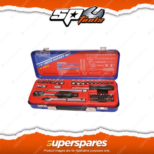 888 Series 41Pcs 1/4" Drive Socket Set - 6 Point Metric SAE Cr-V Steel