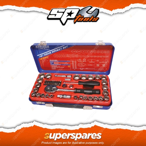 888 Series 50Pcs 3/8" Drive Socket Set - 12 Point Metric / SAE Cr-V Steel