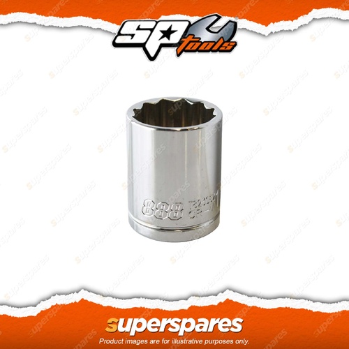 888 Series 1/2" Drive Socket - Size 3/8" 12 Point SAE Individual Cr-V Steel