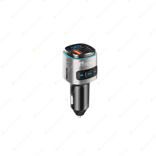 Aerpro Bluetooth FM Transmitter with QC3.0 Quick Charge USB for 12 & 24V Vehicle