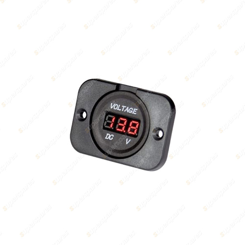 Aerpro Panel Mount LED Voltmeter - 12V/24V DC LED Voltage Display Heavy Duty