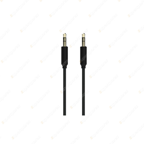 Aerpro Premium 3.5mm AUX Audio Cable 1.5 Metre Length Black with Compact Plugs