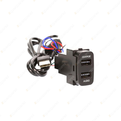 Aerpro Dual USB Charge & Sync Harness Suitable for Mitsubishi 19.5mm x 36.5mm