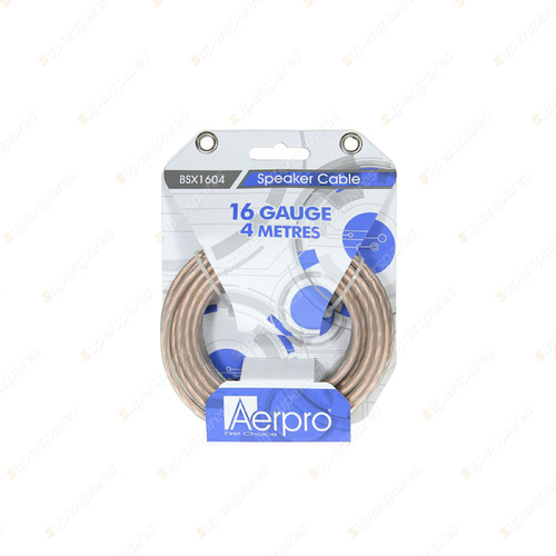 Aerpro BASSIX 16GA 4M Speaker Cable - Clear PVC Insulation Maximum Flexibility