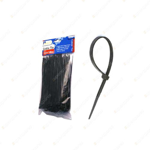 Aerpro 3.6mm x 140mm Nylon Cable Ties - For Cable Dia 3mm To 33mm Pack of 125